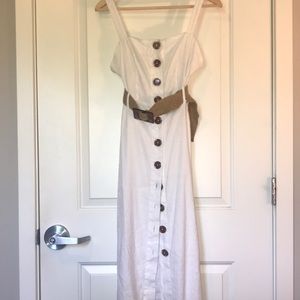 White button dress midi